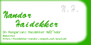 nandor haidekker business card